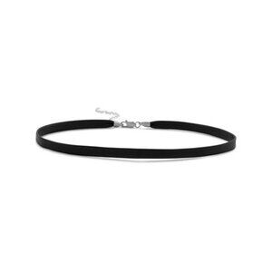 NEW Black Leather Thin Choker Necklace